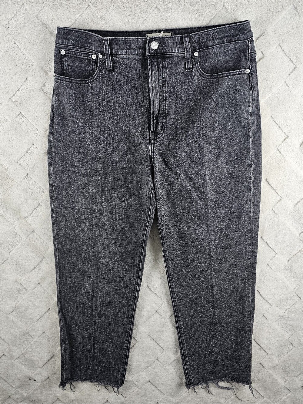 Madewell The Perfect Vintage Straight-Leg Jean Womens 31 Black Denim